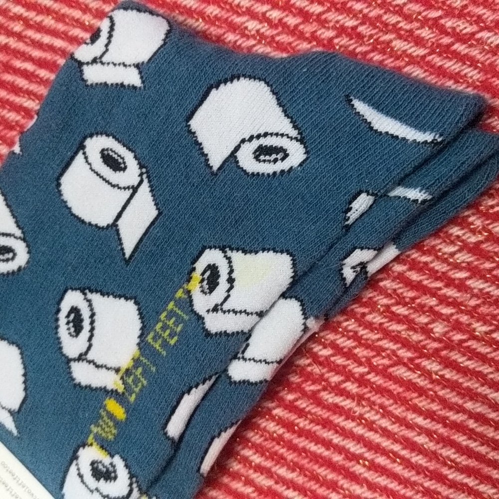 "On a Roll" Toilet Paper Dress Socks - Picture 5 of 6